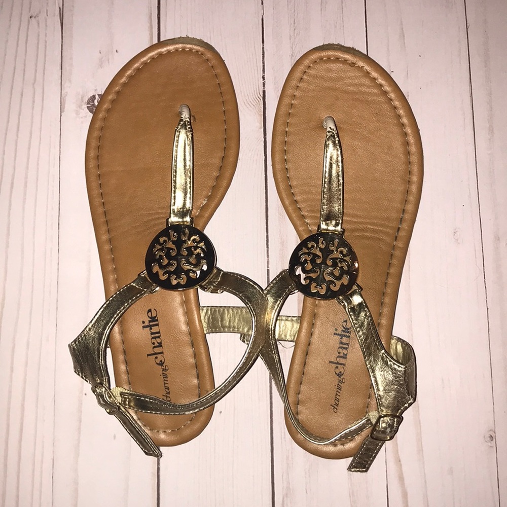 Charming Charlie Gold Sandals